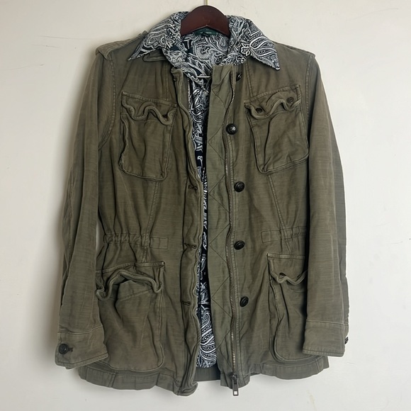 Free People Jacket  Not Your Brothers Surplus Olive (Green) - Picture 2 of 15